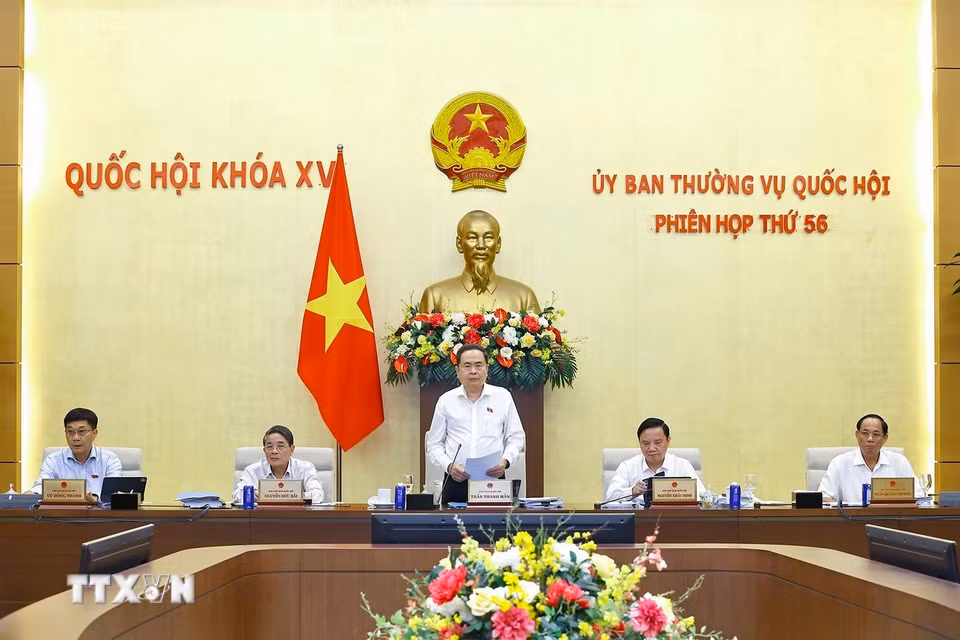 Chủ tịch Quốc hội Trần Thanh Mẫn phát biểu khai mạc phiên họp thứ 56 của Uỷ ban Thường vụ Quốc hội. (Ảnh: Doãn Tấn/TTXVN)