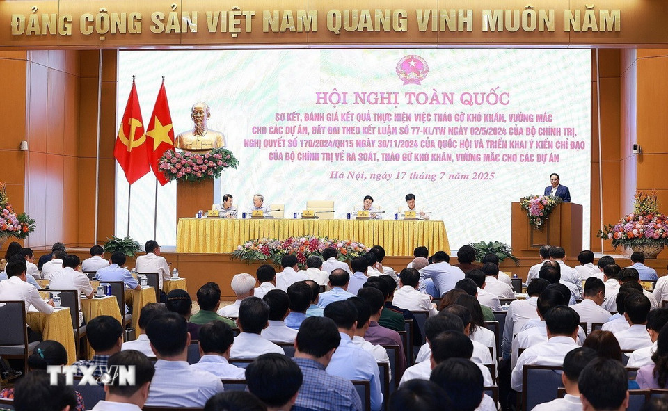 Thủ tướng Phạm Minh Chính phát biểu chỉ đạo. (Ảnh: Dương Giang/TTXVN)