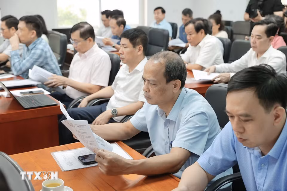 Đại biểu tham dự Vòng chấm sơ khảo Giải Báo chí quốc gia lần thứ 20 - năm 2025. (Ảnh: Minh Quyết/TTXVN)
