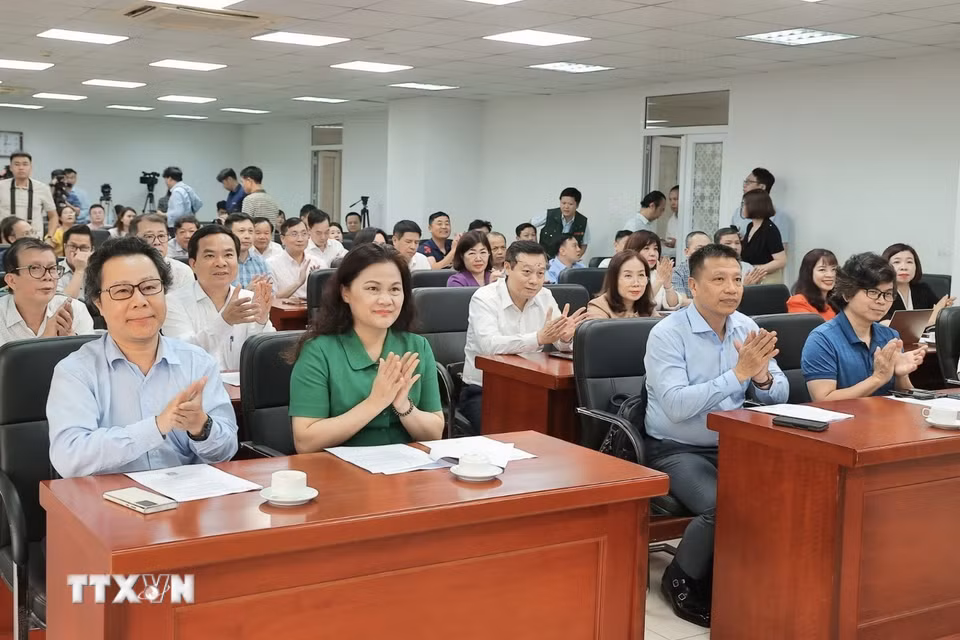 Đại biểu tham dự Vòng chấm sơ khảo Giải Báo chí quốc gia lần thứ 20 - năm 2025. (Ảnh: Minh Quyết/TTXVN)
