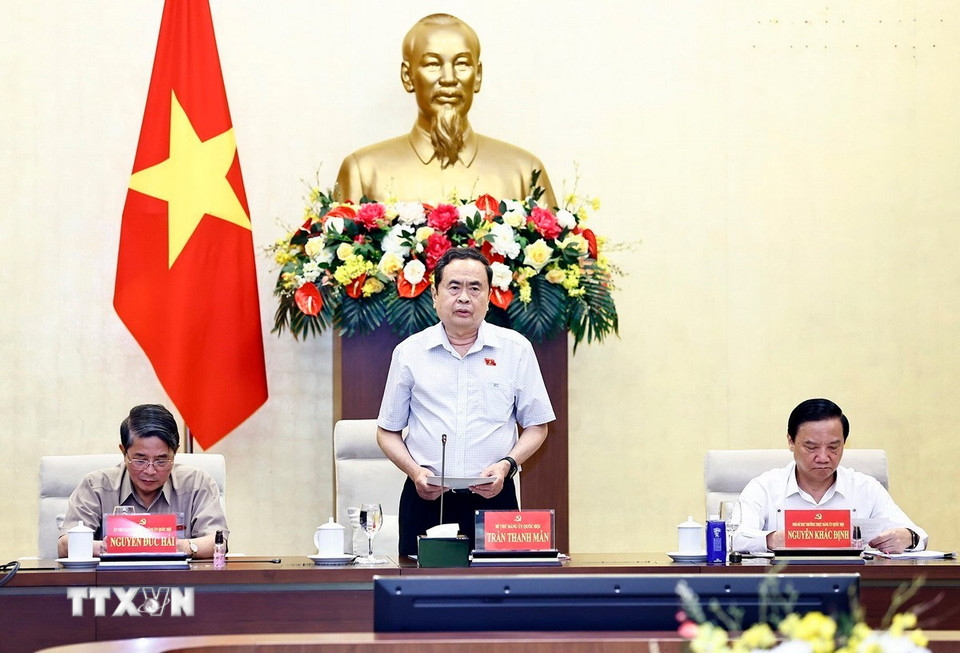 Chủ tịch Quốc hội Trần Thanh Mẫn phát biểu. (Ảnh: Doãn Tấn/TTXVN)