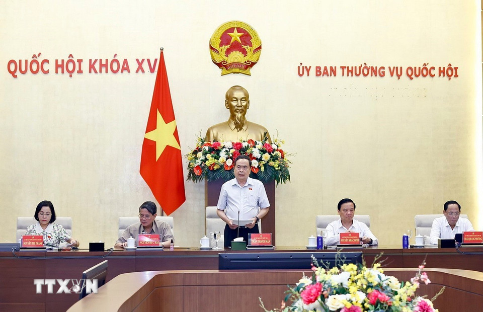 Chủ tịch Quốc hội Trần Thanh Mẫn phát biểu. (Ảnh: Doãn Tấn/TTXVN)