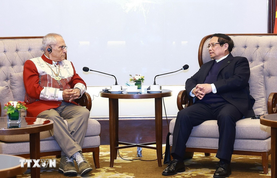 Thủ tướng Phạm Minh Chính hội kiến Tổng thống Timor-Leste Jose Ramos-Horta. (Ảnh: Dương Giang/TTXVN)
