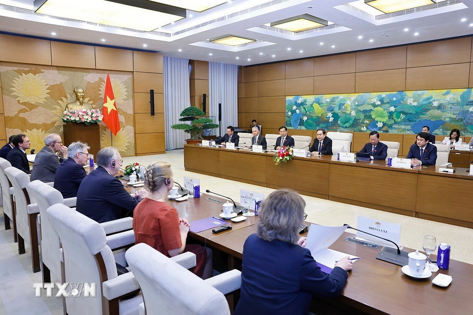 Chủ tịch Quốc hội Trần Thanh Mẫn tiếp đoàn đại biểu Đảng Dân chủ Xã hội Đức. (Ảnh: Doãn Tấn/TTXVN)