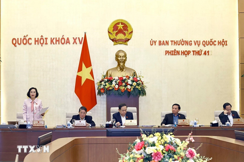 Phó Chủ tịch Quốc hội Nguyễn Thị Thanh phát biểu. (Ảnh: Doãn Tấn/TTXVN)