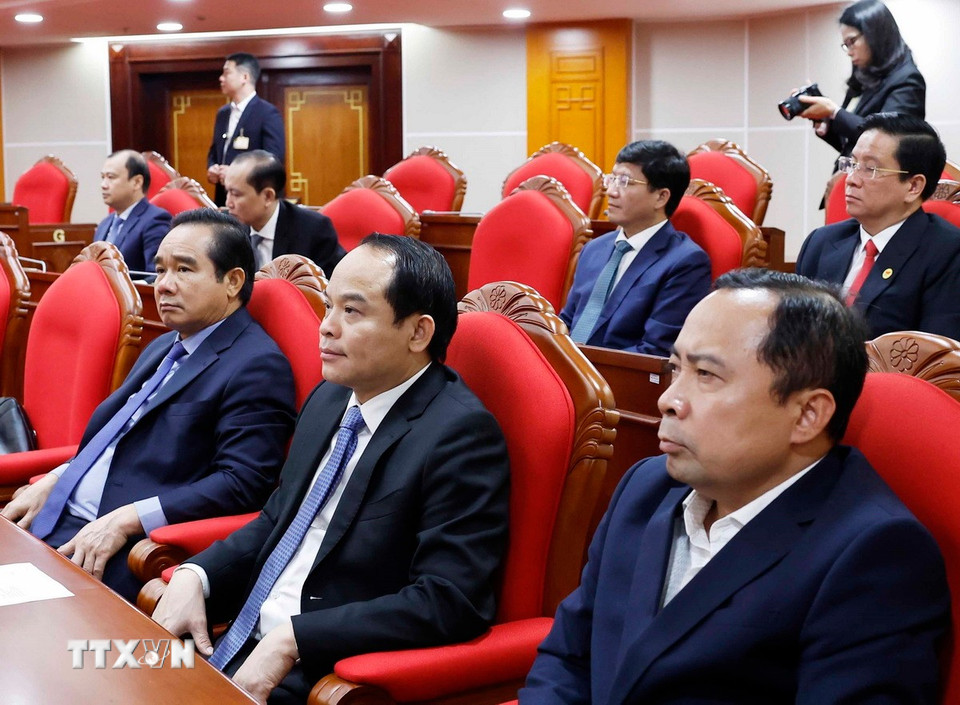 Các đại biểu dự phiên bế mạc Hội nghị lần thứ 14 Ban Chấp hành Trung ương Đảng khóa XIII. (Ảnh: Thống Nhất/TTXVN)