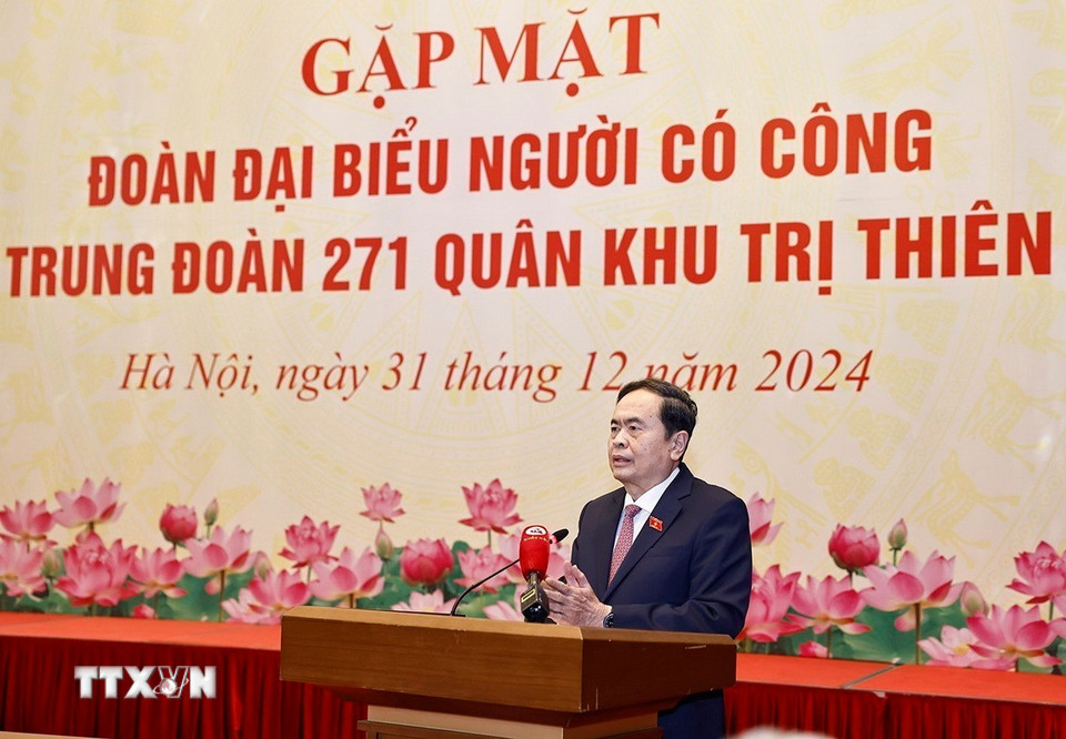 Chủ tịch Quốc hội Trần Thanh Mẫn phát biểu. (Ảnh: Doãn Tấn/TTXVN)