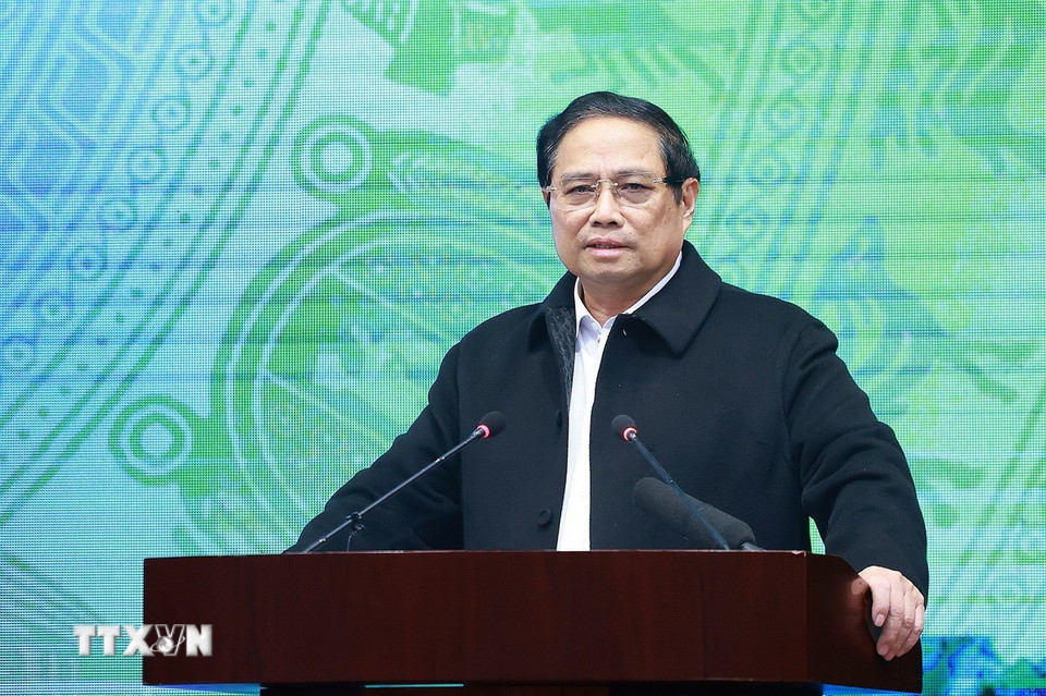 Thủ tướng Phạm Minh Chính phát biểu chỉ đạo. (Ảnh: Dương Giang/TTXVN)