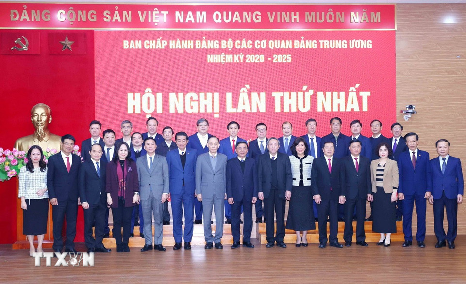 Ban Chấp hành Đảng bộ các cơ quan Đảng Trung ương nhiệm kỳ 2020-2025. (Ảnh: Phương Hoa/TTXVN)