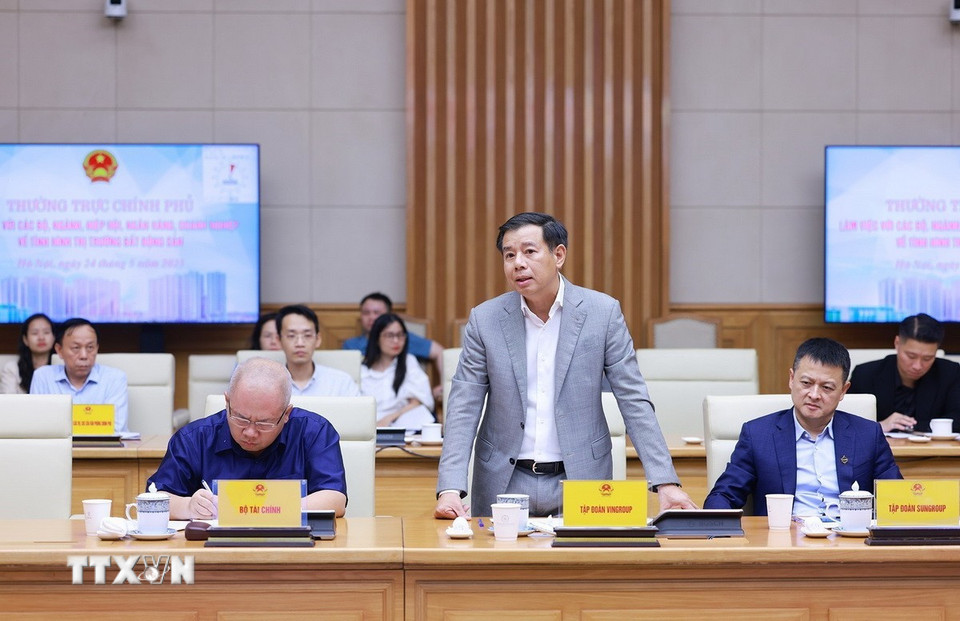 Đại diện doanh nghiệp phát biểu. (Ảnh: Dương Giang/TTXVN)