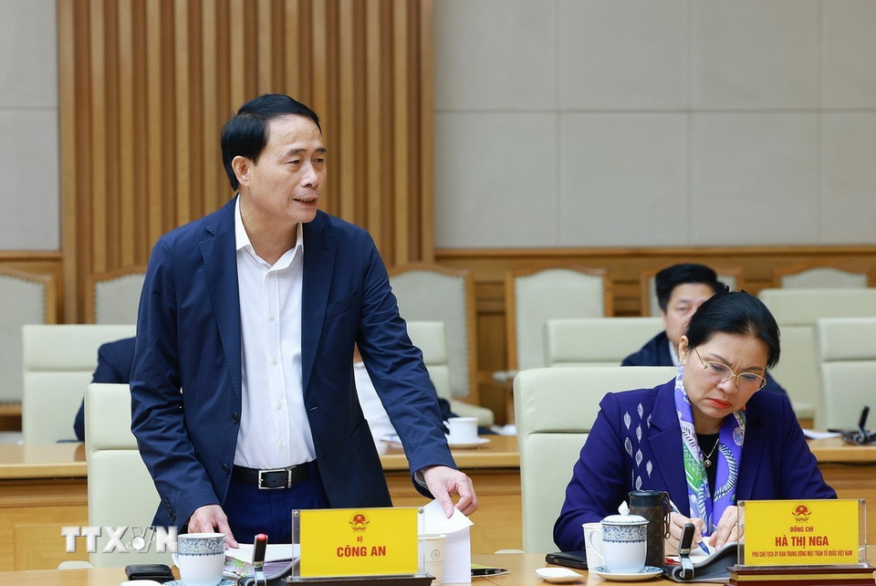 Thượng tướng Lê Quốc Hùng, Thứ trưởng Bộ Công an phát biểu. (Ảnh: Dương Giang/TTXVN)