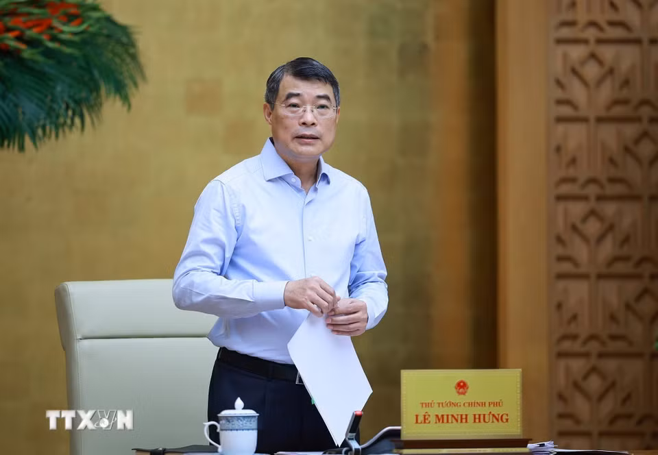 Thủ tướng Lê Minh Hưng chủ trì Phiên họp Chính phủ chuyên đề về xây dựng pháp luật tháng 7 năm 2026. (Ảnh: Dương Giang/TTXVN)