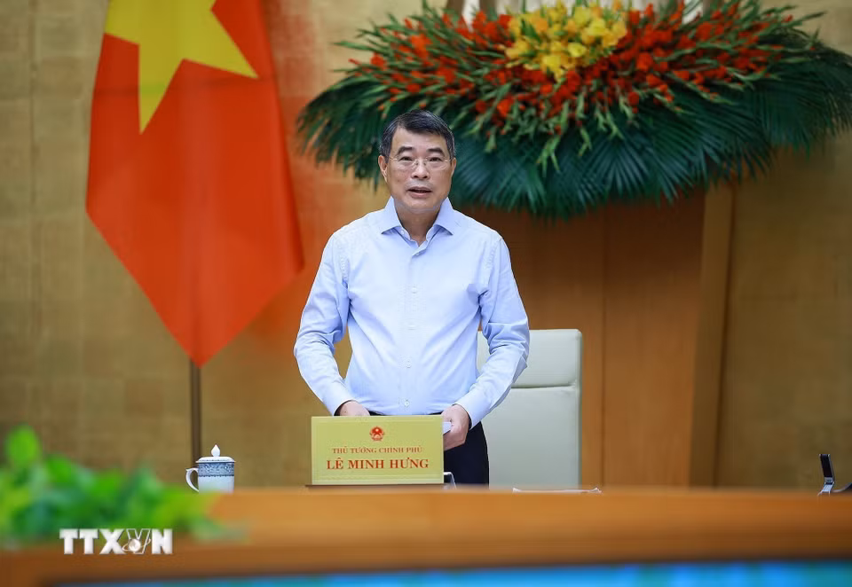 Thủ tướng Lê Minh Hưng chủ trì Phiên họp Chính phủ chuyên đề về xây dựng pháp luật tháng 7 năm 2026. (Ảnh: Dương Giang/TTXVN)