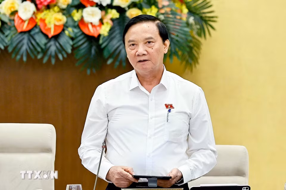 Phó Chủ tịch Quốc hội Nguyễn Khắc Định phát biểu. (Ảnh: Doãn Tấn/TTXVN)