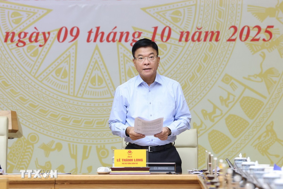 Phó Thủ tướng Lê Thành Long phát biểu. (Ảnh: Dương Giang/TTXVN)