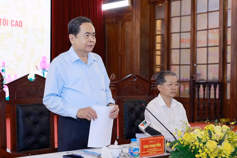 Chủ tịch Quốc hội Trần Thanh Mẫn phát biểu. (Ảnh: Doãn Tấn/TTXVN)