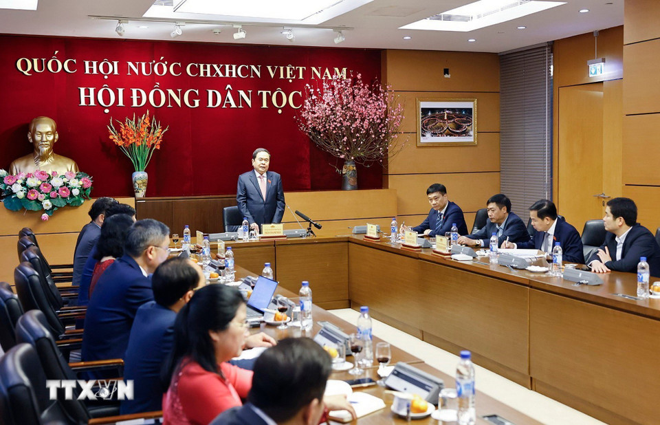 Chủ tịch Quốc hội Trần Thanh Mẫn phát biểu. (Ảnh: Doãn Tấn/TTXVN)