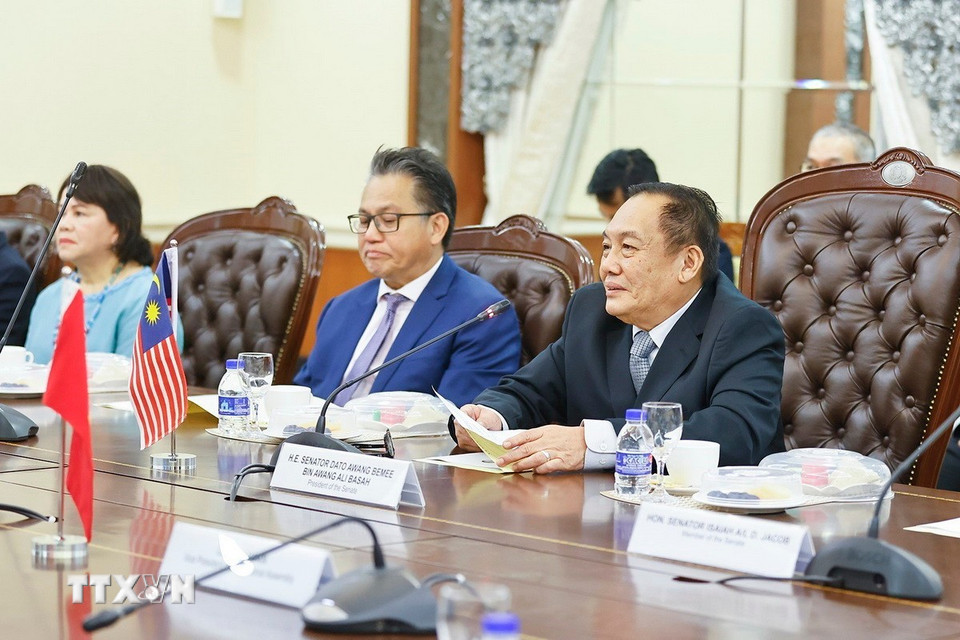 Chủ tịch Thượng viện Malaysia Dato' Awang Bemee Awang Ali Basah phát biểu. (Ảnh: Doãn Tấn/TTXVN)