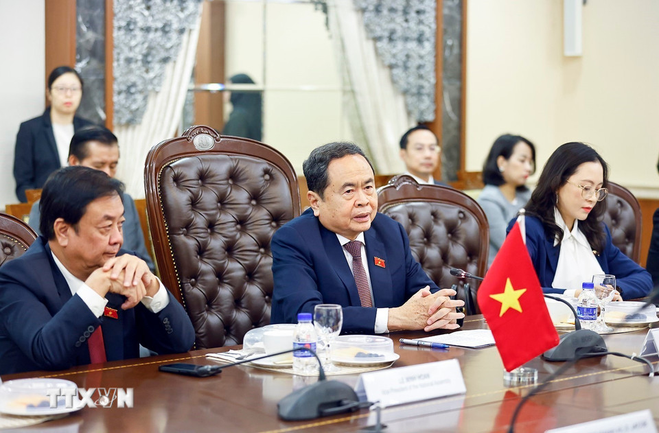 Chủ tịch Quốc hội Trần Thanh Mẫn phát biểu. (Ảnh: Doãn Tấn/TTXVN)