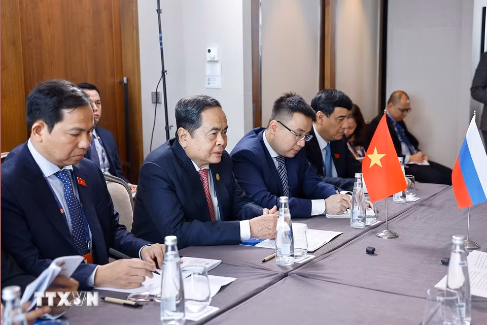 Chủ tịch Quốc hội Trần Thanh Mẫn phát biểu. (Ảnh: Doãn Tấn/TTXVN)