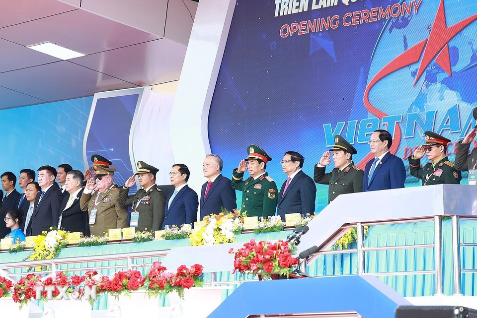 Thủ tướng Phạm Minh Chính dự khai mạc Triển lãm Quốc phòng quốc tế Việt Nam 2024. (Ảnh: Dương Giang/TTXVN)