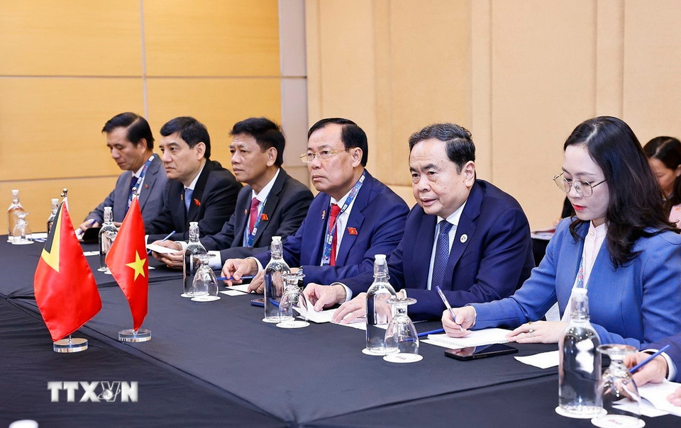 Chủ tịch Quốc hội Trần Thanh Mẫn phát biểu. (Ảnh: Doãn Tấn/TTXVN)