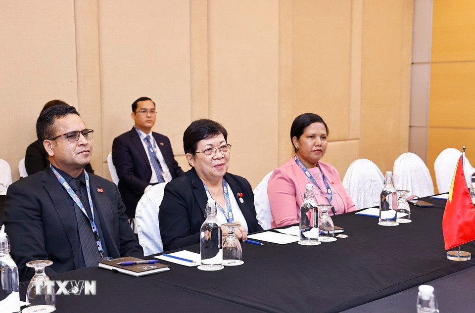 Chủ tịch Quốc hội Timor Leste Maria Fernanda Lay phát biểu. (Ảnh: Doãn Tấn/ TTXVN)