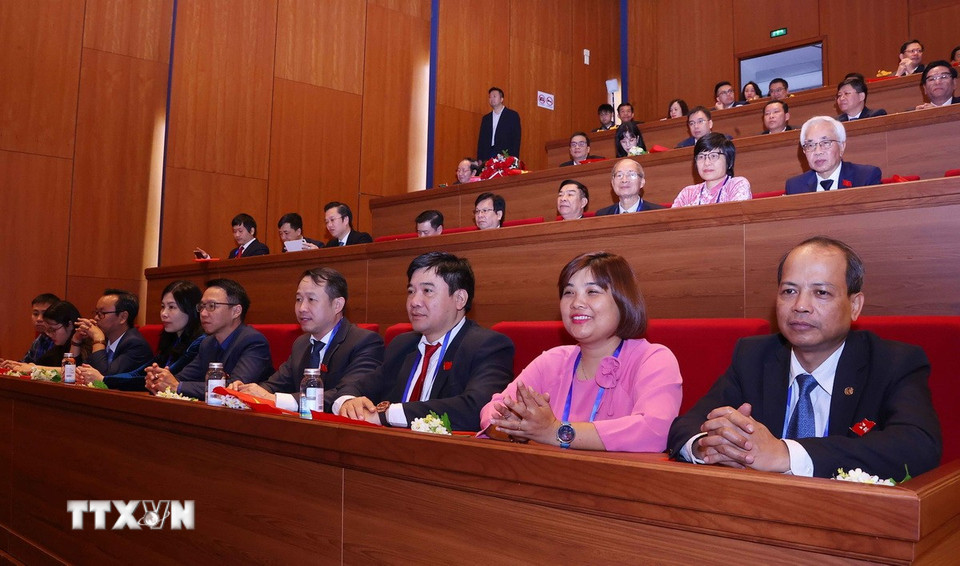 Đoàn đại biểu Thông tấn xã Việt Nam dự Đại hội Thi đua yêu nước toàn quốc lần thứ XI. (Ảnh: Văn Điệp/TTXVN)
