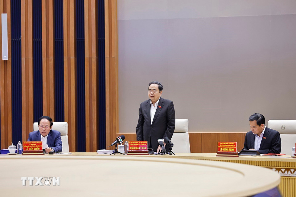 Chủ tịch Quốc hội Trần Thanh Mẫn phát biểu. (Ảnh: Doãn Tấn/TTXVN)