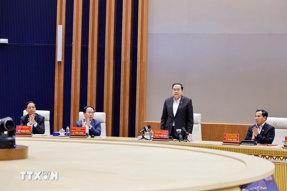 Chủ tịch Quốc hội Trần Thanh Mẫn phát biểu. (Ảnh: Doãn Tấn/TTXVN)