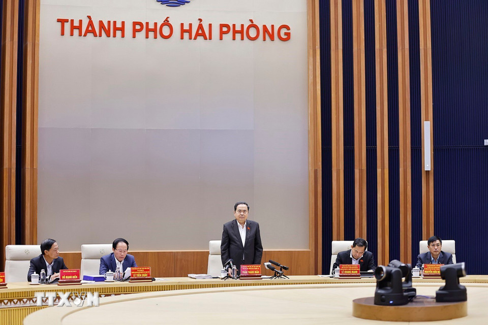 Chủ tịch Quốc hội Trần Thanh Mẫn phát biểu. (Ảnh: Doãn Tấn/TTXVN)