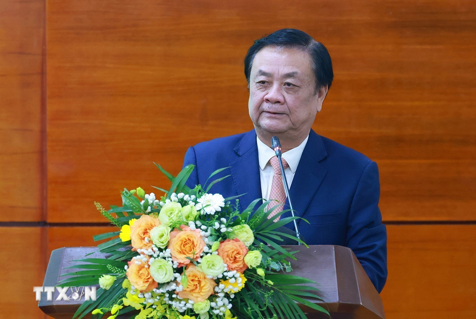 Bộ trưởng Bộ Nông nghiệp và Phát triển Nông thôn Lê Minh Hoan phát biểu. (Ảnh: Dương Giang/TTXVN)