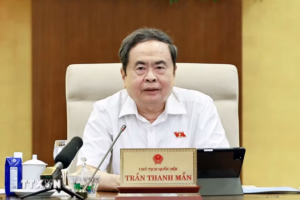 Chủ tịch Quốc hội Trần Thanh Mẫn phát biểu. (Ảnh: Doãn Tấn/TTXVN)