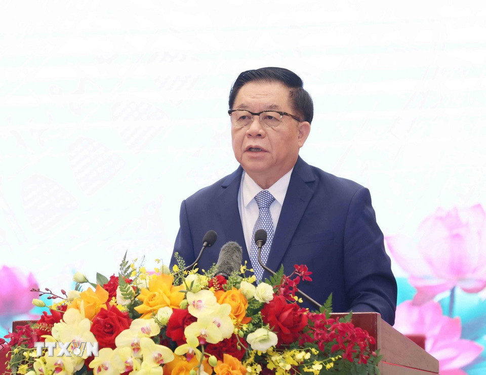 Đồng chí Nguyễn Trọng Nghĩa, Ủy viên Bộ Chính trị, Bí thư Trung ương Đảng, Trưởng Ban Tuyên giáo Trung ương phát biểu tại hội nghị. (Ảnh: Phương Hoa/TTXVN)