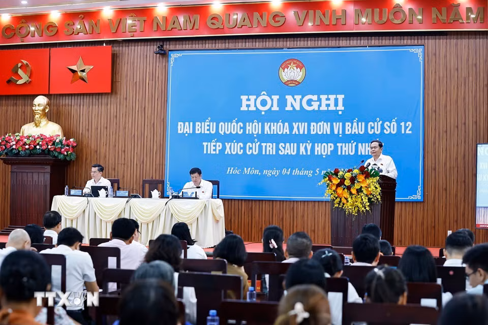 Chủ tịch Quốc hội Trần Thanh Mẫn phát biểu. (Ảnh: Doãn Tấn/TTXVN)