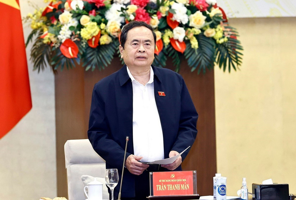 Chủ tịch Quốc hội Trần Thanh Mẫn phát biểu. (Ảnh: Doãn Tấn/TTXVN)