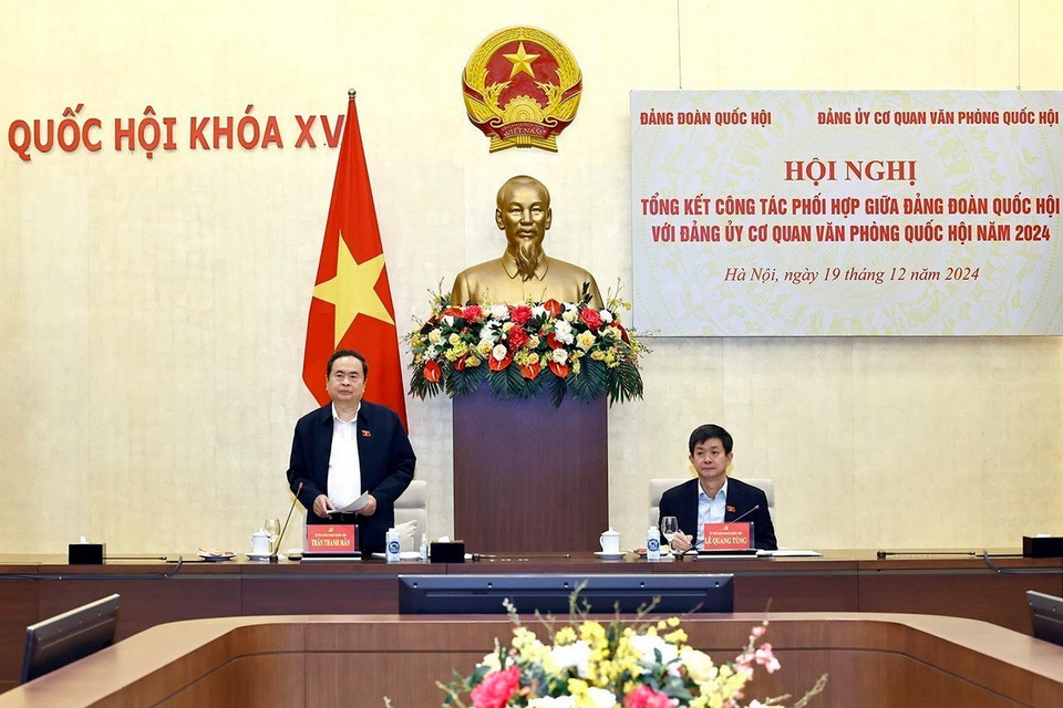 Chủ tịch Quốc hội Trần Thanh Mẫn phát biểu. (Ảnh: Doãn Tấn/TTXVN)