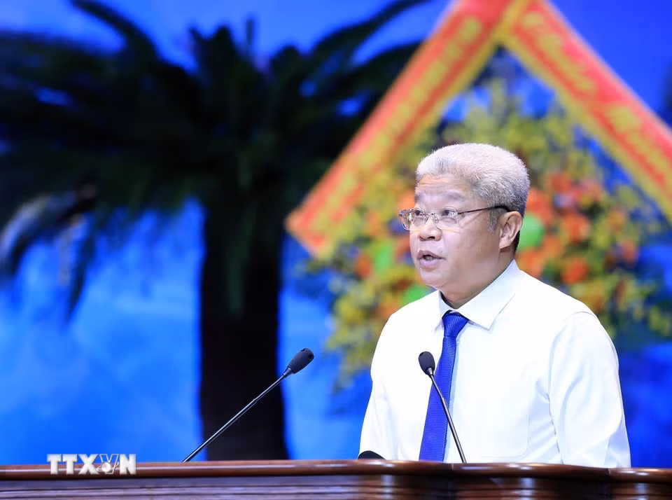 Thứ trưởng Bộ Nội vụ Nguyễn Mạnh Khương phát biểu. (Ảnh: Tuấn Anh/TTXVN)