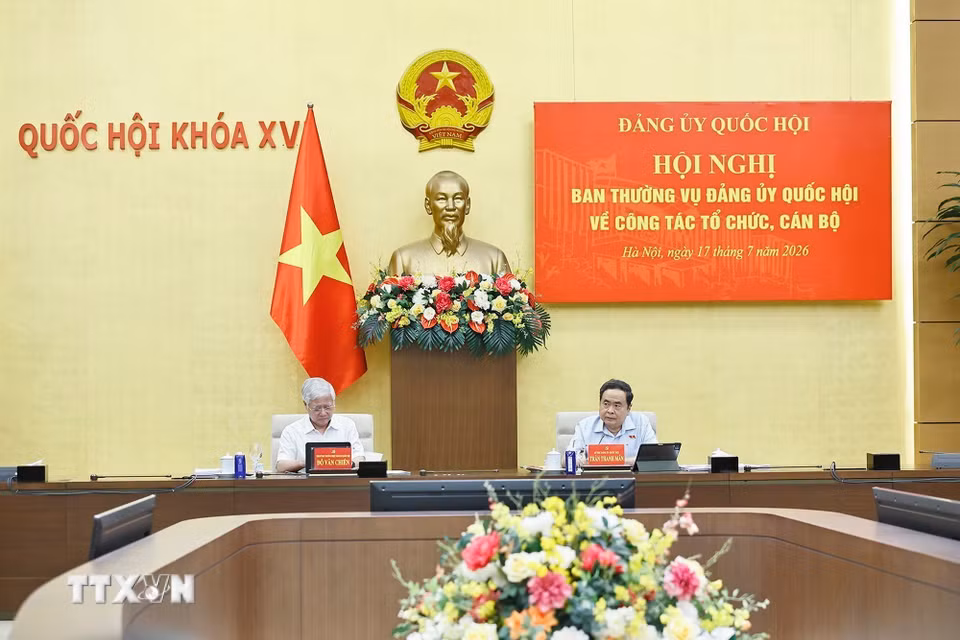 Ủy viên Bộ Chính trị, Bí thư Đảng ủy Quốc hội, Chủ tịch Quốc hội Trần Thanh Mẫn phát biểu. (Ảnh: Doãn Tấn/ TTXVN)