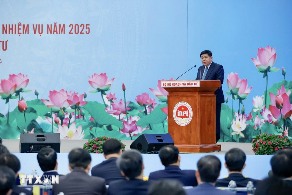 Bộ trưởng Bộ Kế hoạch và Đầu tư Nguyễn Chí Dũng phát biểu. (Ảnh: Dương Giang/TTXVN)