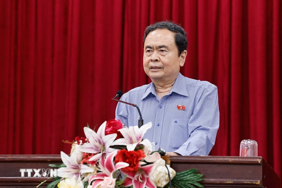 Chủ tịch Quốc hội Trần Thanh Mẫn phát biểu. (Ảnh: Doãn Tấn/TTXVN)