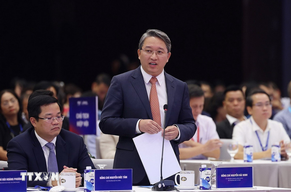 Bộ trưởng Bộ Tư pháp Nguyễn Hải Ninh phát biểu. (Ảnh: Dương Giang/TTXVN)