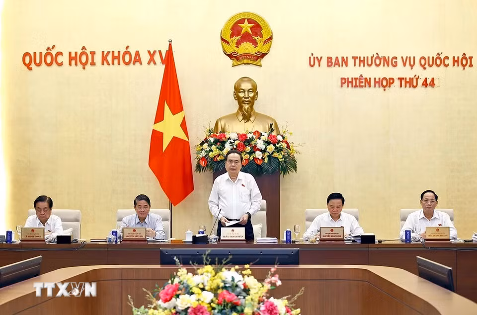 Chủ tịch Quốc hội Trần Thanh Mẫn phát biểu khai mạc Phiên họp. (Ảnh: Doãn Tấn/TTXVN)