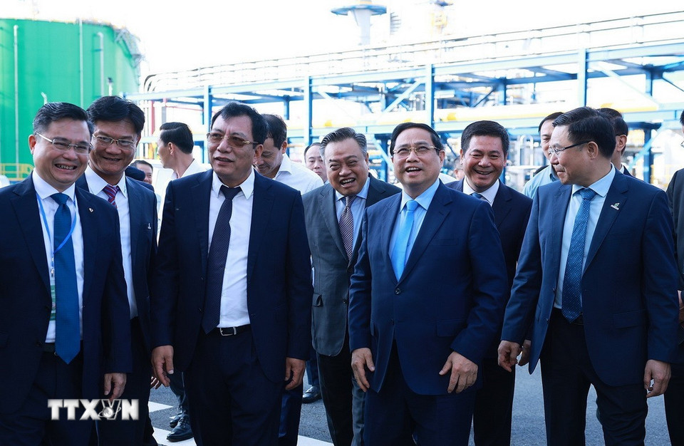 Thủ tướng Phạm Minh Chính dự Lễ khánh thành Nhà máy Điện khí LNG Nhơn Trạch 3 và 4. (Ảnh: Dương Giang/TTXVN)