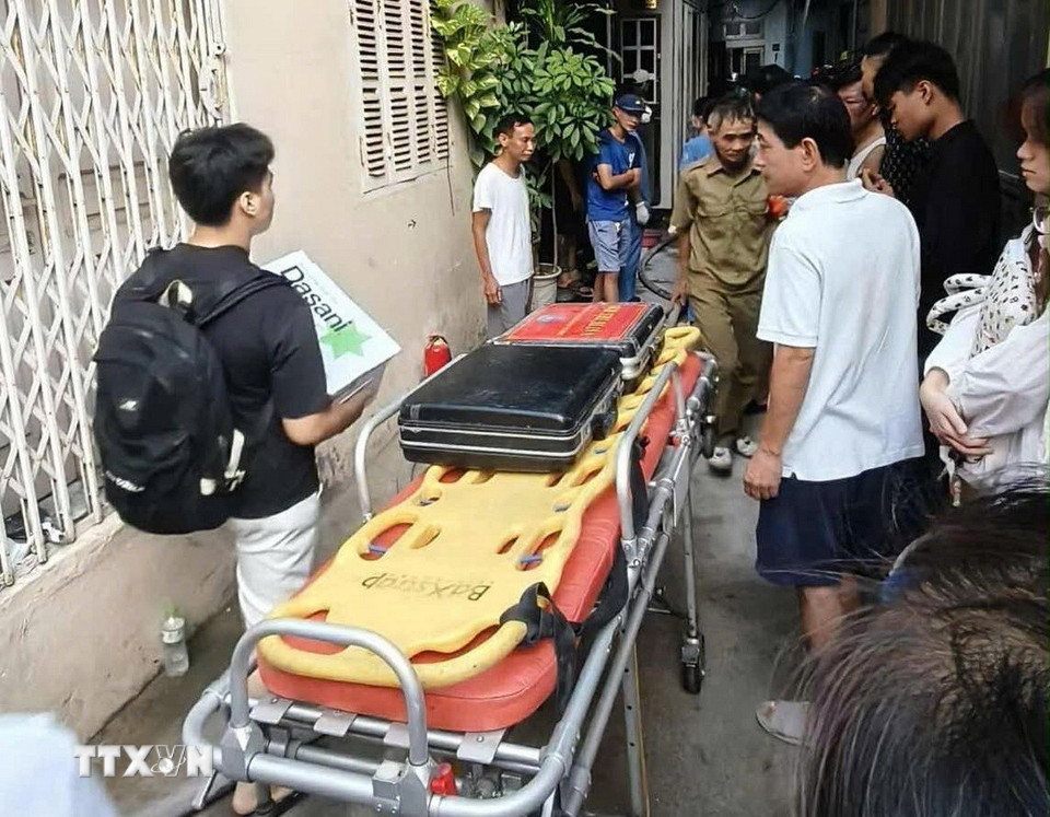 5 thành viên gia đình thiệt mạng trong vụ cháy. (Ảnh: TTXVN phát)