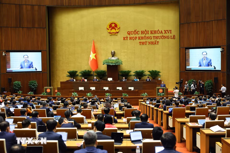 Quang cảnh Kỳ họp không thường lệ thứ Nhất, Quốc hội khóa XVI. (Ảnh: Minh Đức/TTXVN)