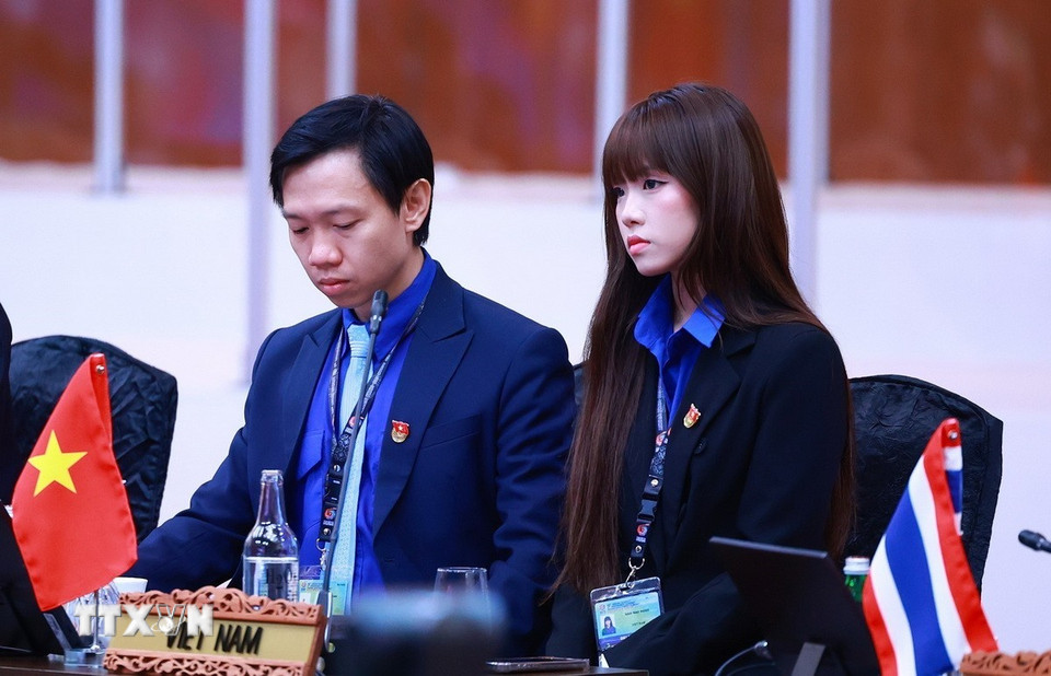Đại diện thanh niên Việt Nam tham dự phiên đối thoại. (Ảnh: Dương Giang/TTXVN)