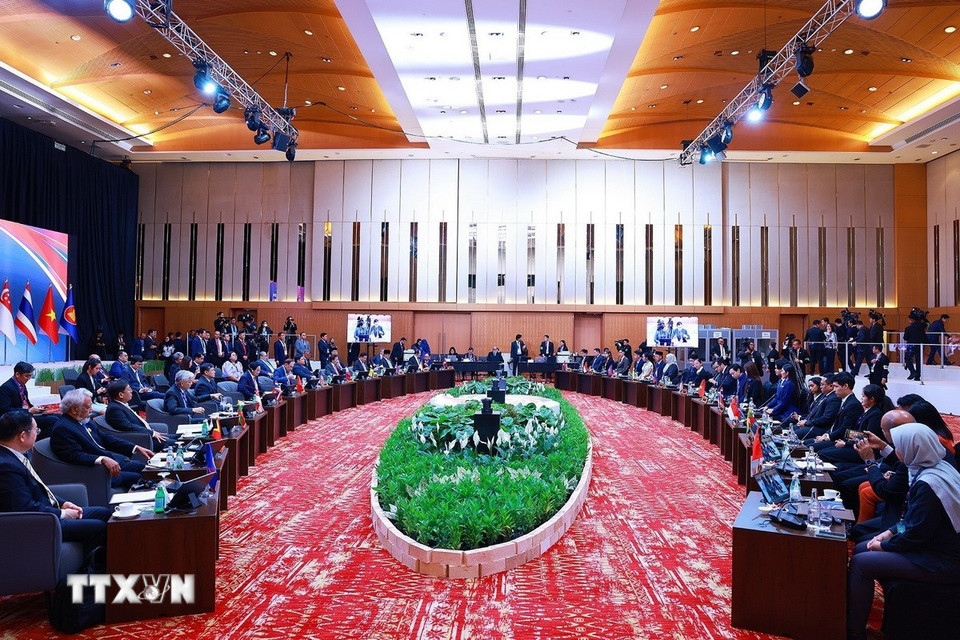 Phiên Đối thoại với thanh niên ASEAN. (Ảnh: Dương Giang/TTXVN)