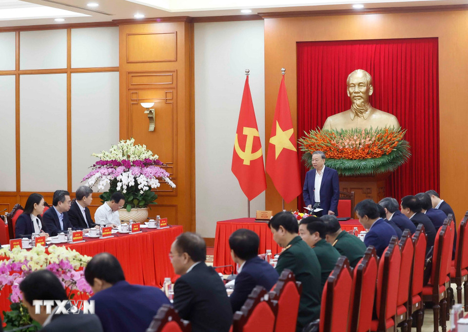 Tổng Bí thư Tô Lâm phát biểu. (Ảnh: Thống Nhất/TTXVN)