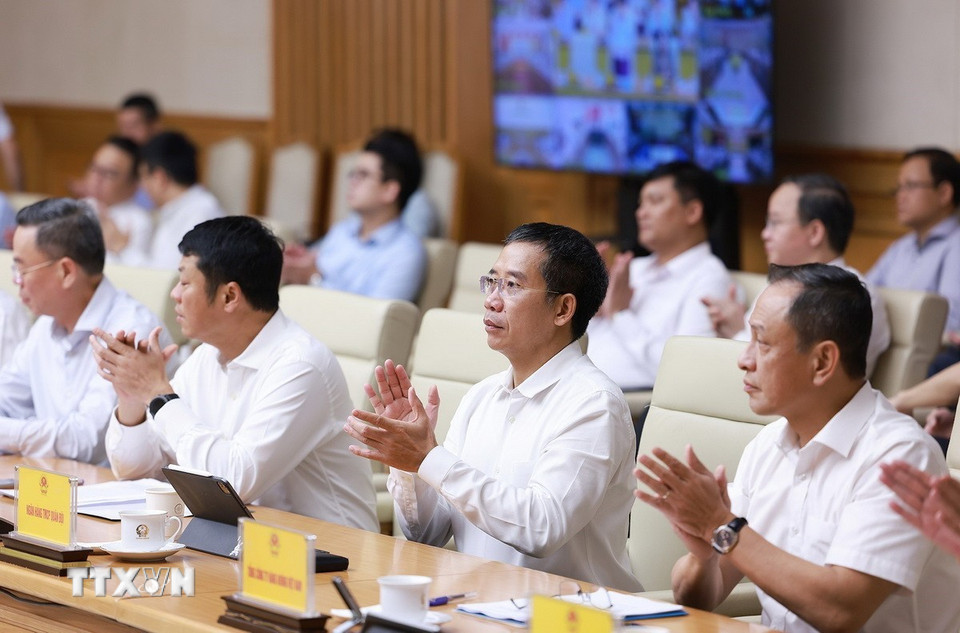 Các đại biểu tham dự Hội nghị Chính phủ với địa phương về kịch bản tăng trưởng kinh tế năm 2025. (Ảnh: Dương Giang/TTXVN)